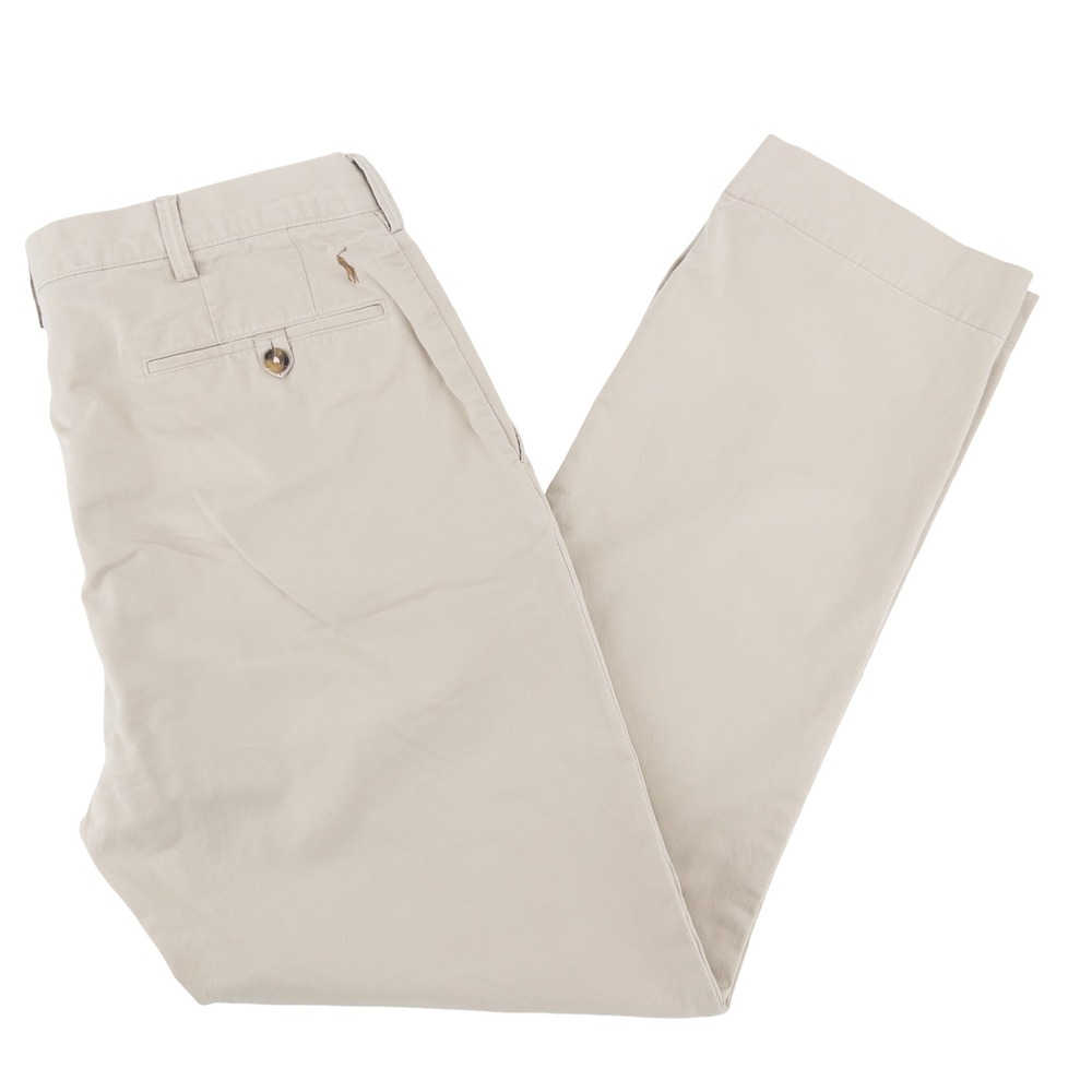 Polo Ralph Lauren Mens 38x32 Stretch Classic Fit Chino Pants Khaki Tan Preppy
